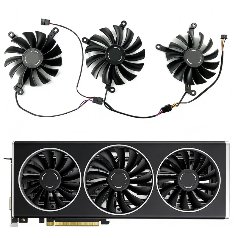 Suitable for XFX RX6700 6700XT 6750XT MERC Overseas Version GPU Cooling Fan, fan diameter 85mm and 95mm