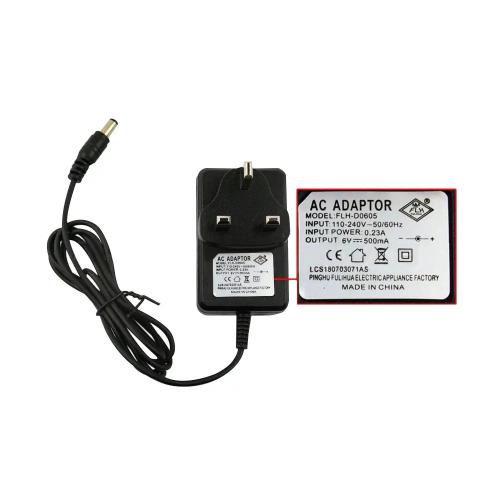 Giocattoli elettrici per moto 6V 500mA us British European Standard FLH-D1210 FLH-D0605 adattatore di alimentazione caricatore per passeggino