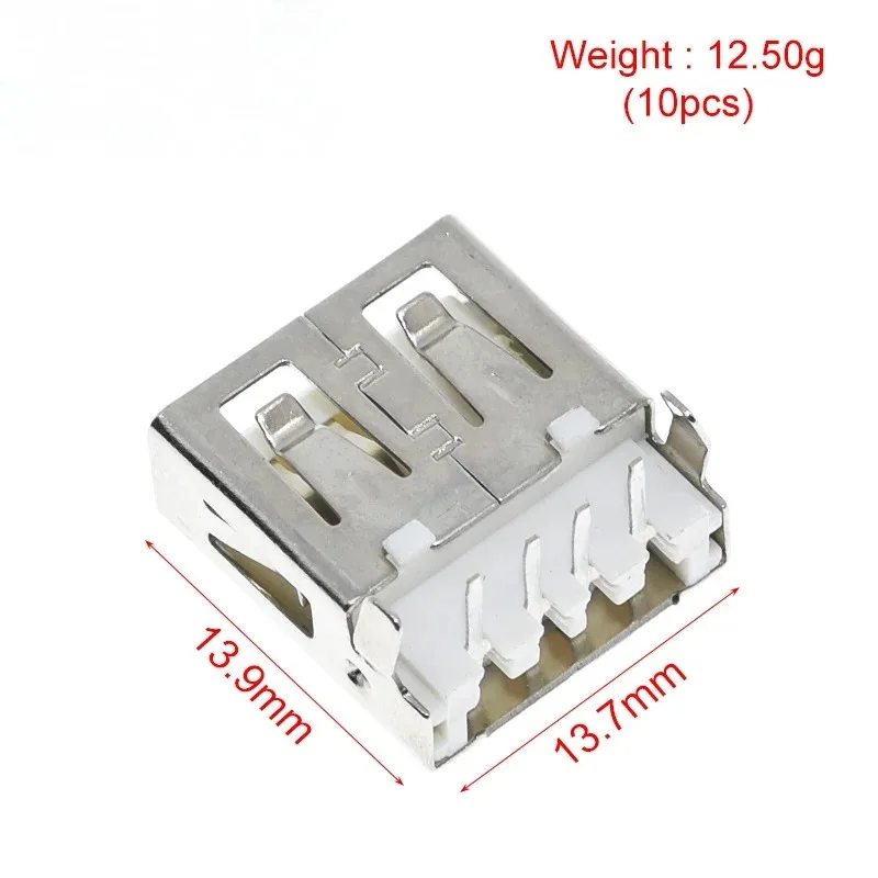 10Pcs USB Type A Standard Port Female Solder Jacks Connector Socket USB-A Type for Electronic component