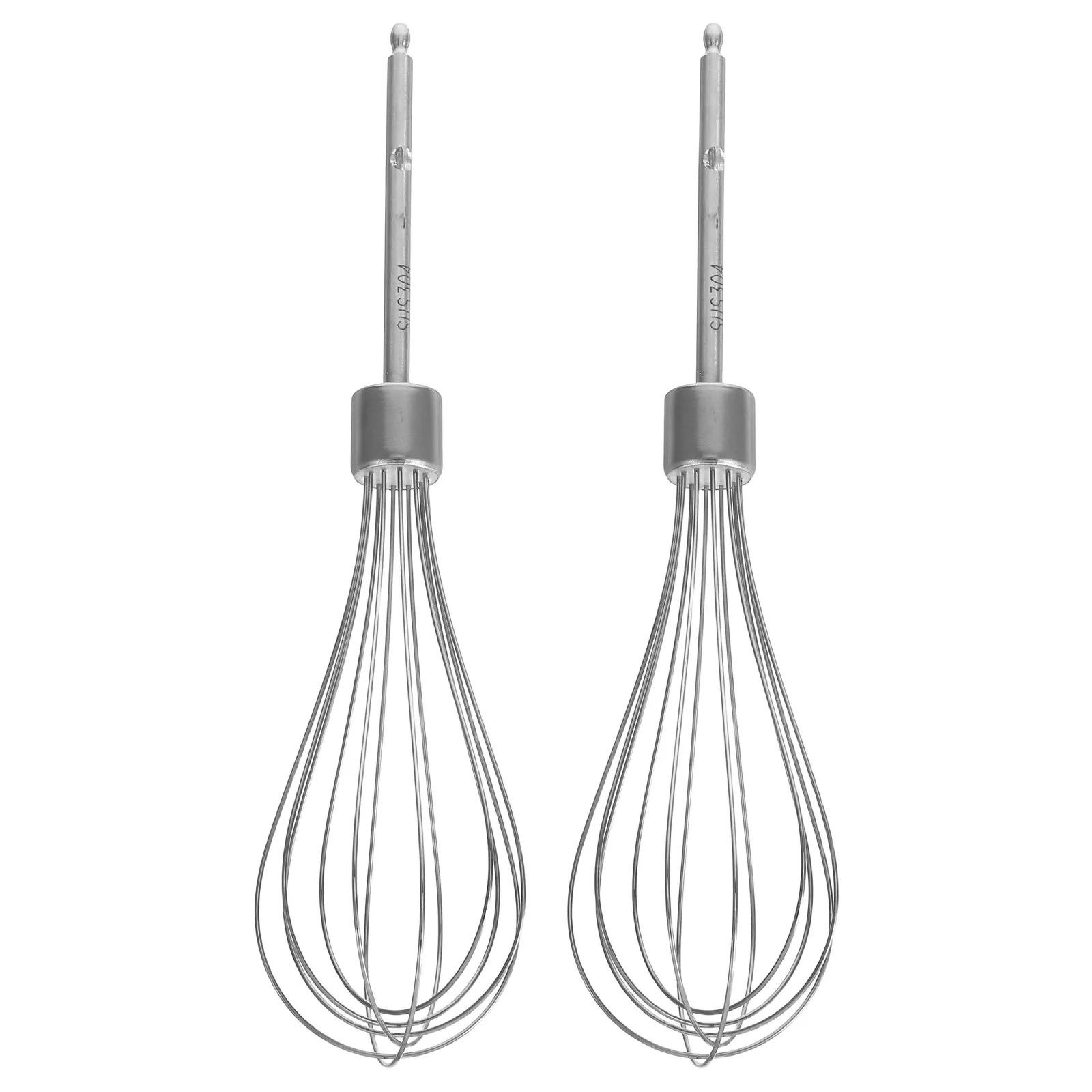 2Pcs Stainless Steel Egg Beater Set Ergonomic Handheld Whisk for Baking Cooking Mixing Cream Whipping Batter Blending Kitchen