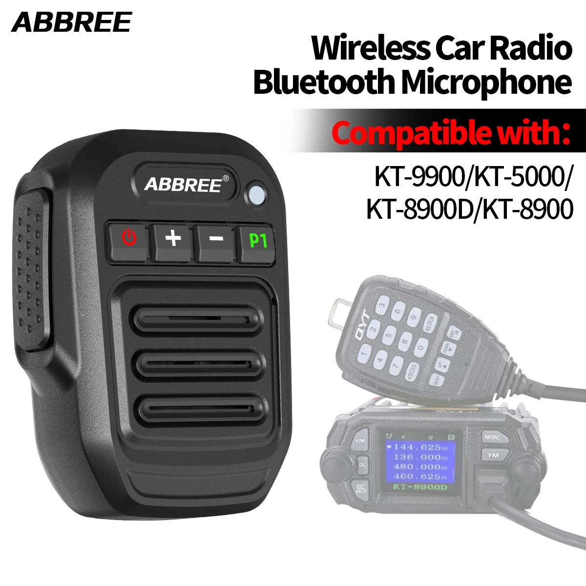 ABBREE-altavoz inalámbrico con Bluetooth, micrófono de mano tipo K/8 pines para Quansheng UV-K5(8) K6 Baofeng UV-5R 21 QYT KT-8900D