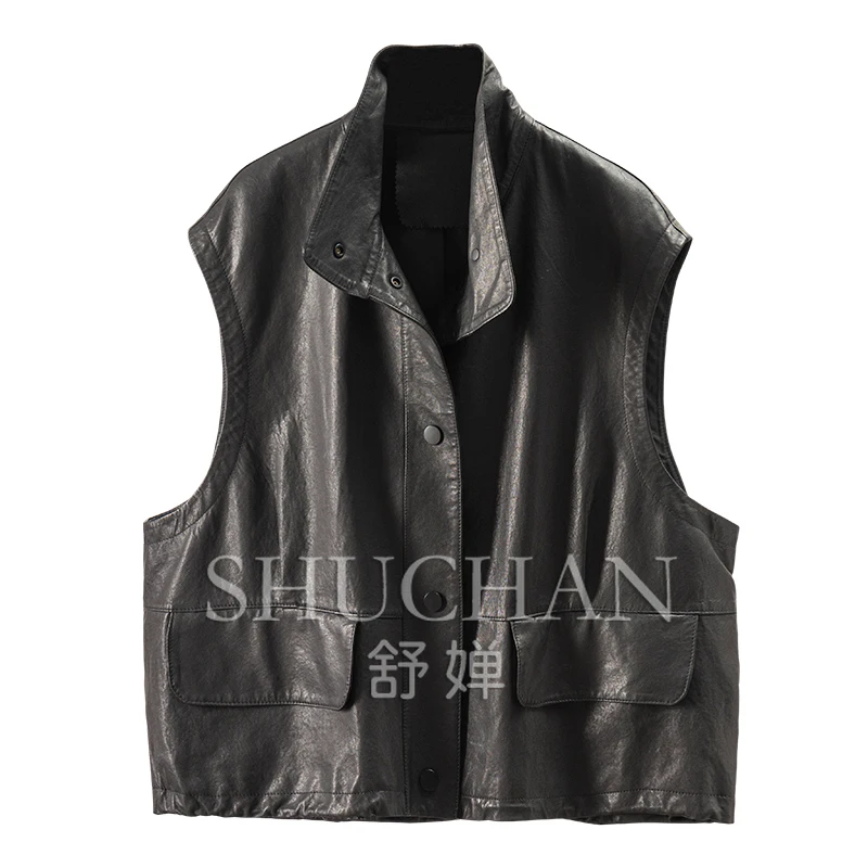 Кожаная куртка с силуэтом овчины