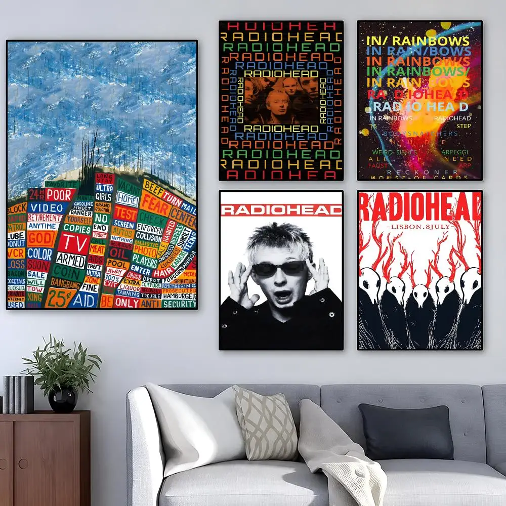 Band Radiohead Alternative Rock Poster Removable PP Decorative Poster Water-Resistant Print Apartment Dorm Office Cafe Gift
