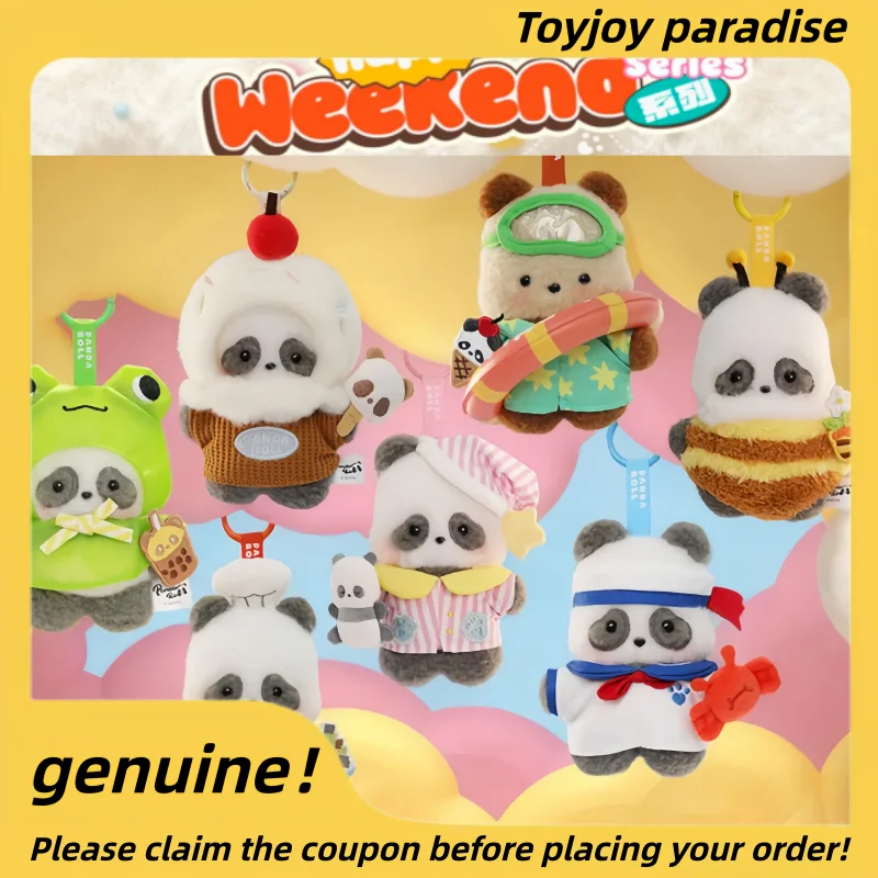 

Плюшевый брелок-сюрприз Panda Roll Happy Weekend Series: милый плюшевый кролик-панда, подвеска для сумки, подарок для девочек