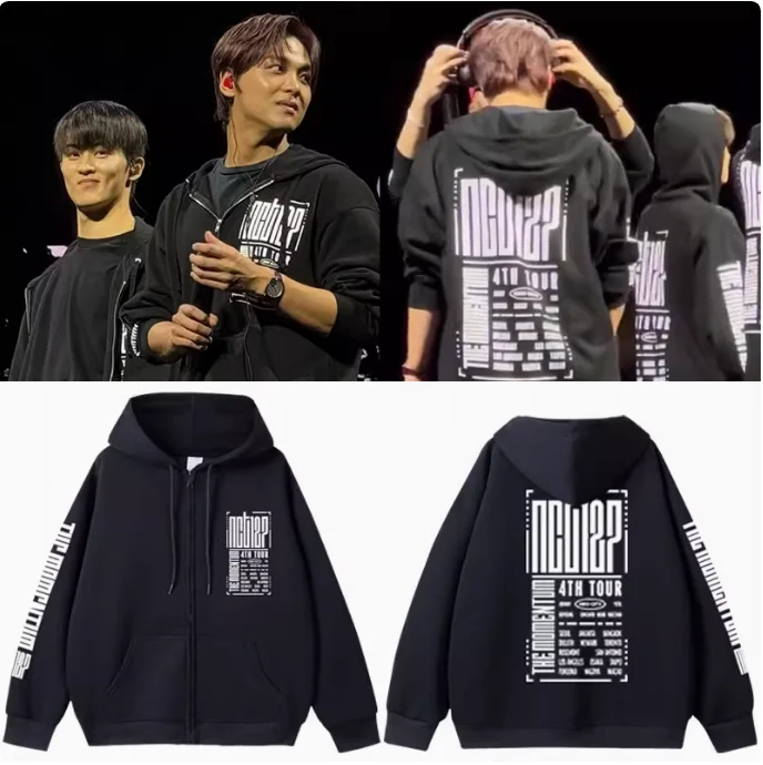 KPOP 2025 NCT 127 The Momentum World Tour زمم النساء/الرجال هوديي البلوز الشارع الشهير الهيب هوب سستة مقنعين سترة ملابس خارجية #1