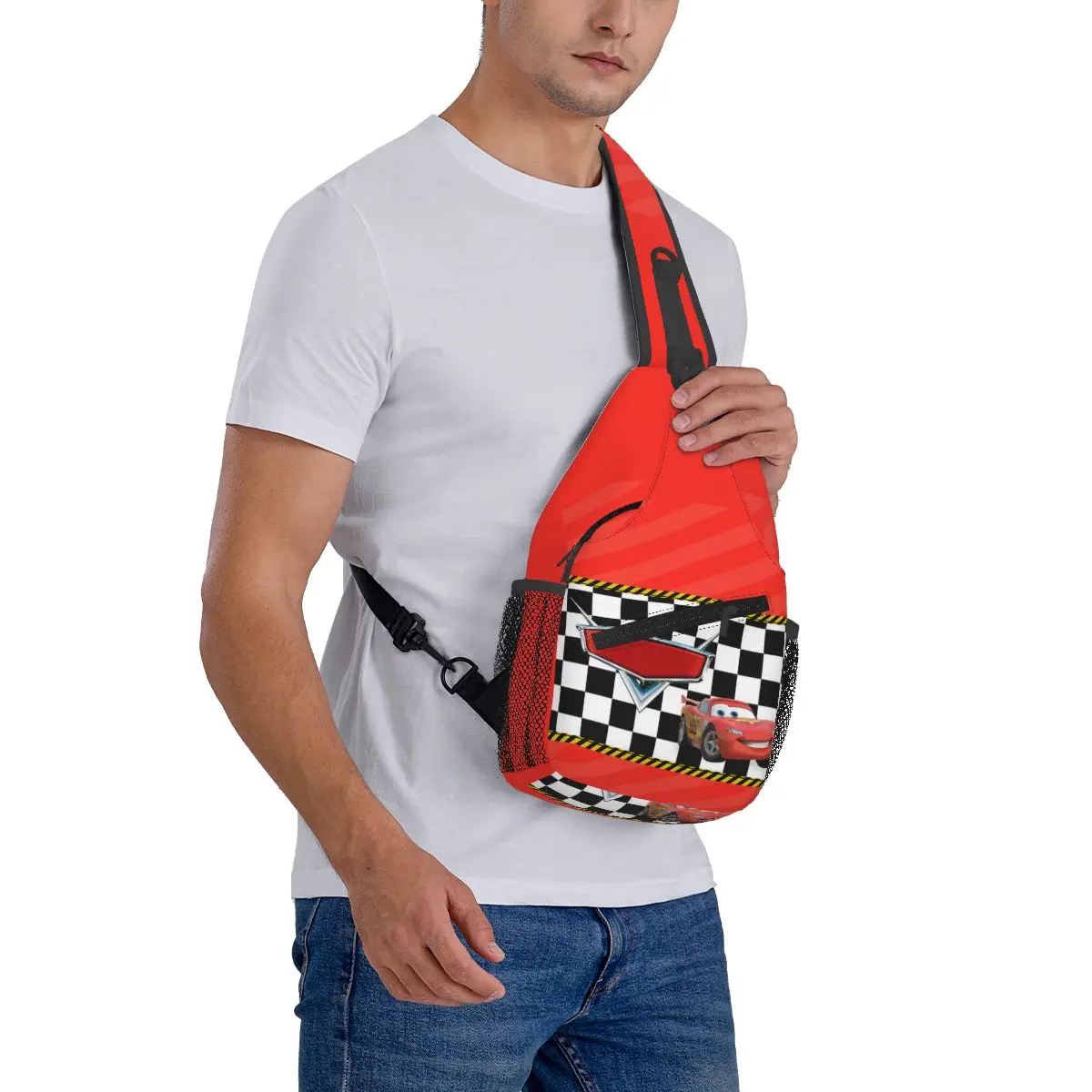Custom 3Lightning Mcqueen Backpack Cartoon Cars For Traveling Bags Shoulder Crossbody Chest Backpack Sling Crossbody Backpack