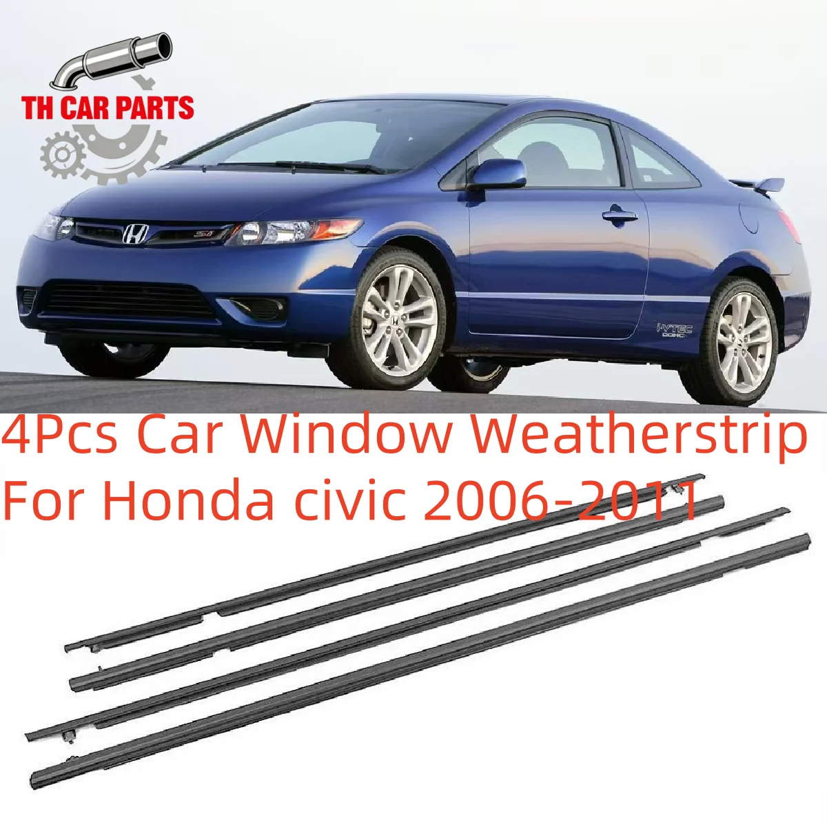

4Pcs Car Window Weatherstrip For Honda civic 2006-2011 Car Weatherstrip Window Moulding Trim 72450-SNA-A01 72410-SNA-A01