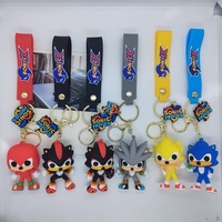 Creative Cartoon Q-Version Sonic PVC Keychain Pendant Bag Car Keychain Accessories Gift