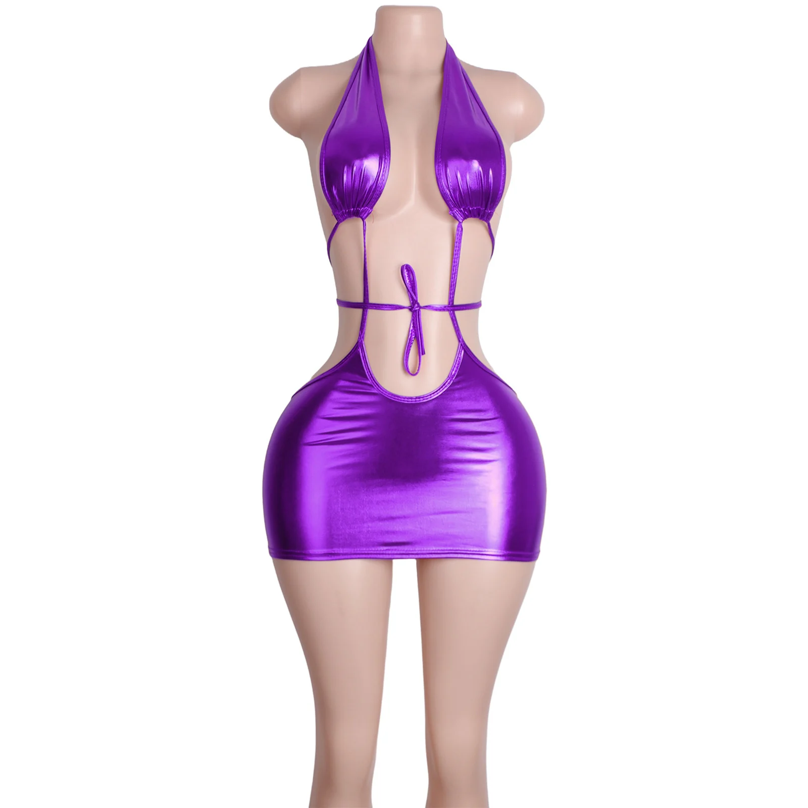 

Patent Leather Jumpsuit Set Bodysuit Skirt Clubwear Performance Sexy Lingerie Stripper Outfits Exotic Dancewear Festival Wear