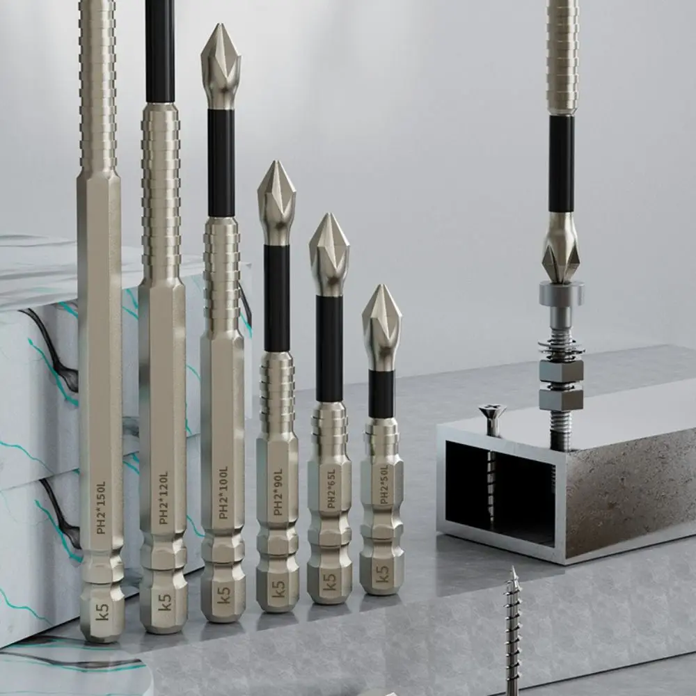 طقم مفك براغي فيليبس ، سبيكة فولاذية ، مانع للانزلاق ، عرقوب سداسي طويل ، سائق تأثير مغناطيسي ، 9 روض