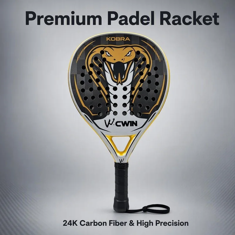24K Senior Padel-Schläger, professioneller Schläger aus Kohlefaser mit weicher EVA-Oberfläche, inklusive Padel-Tasche für Männer und Frauen, Trainingszubehör – Detail 1