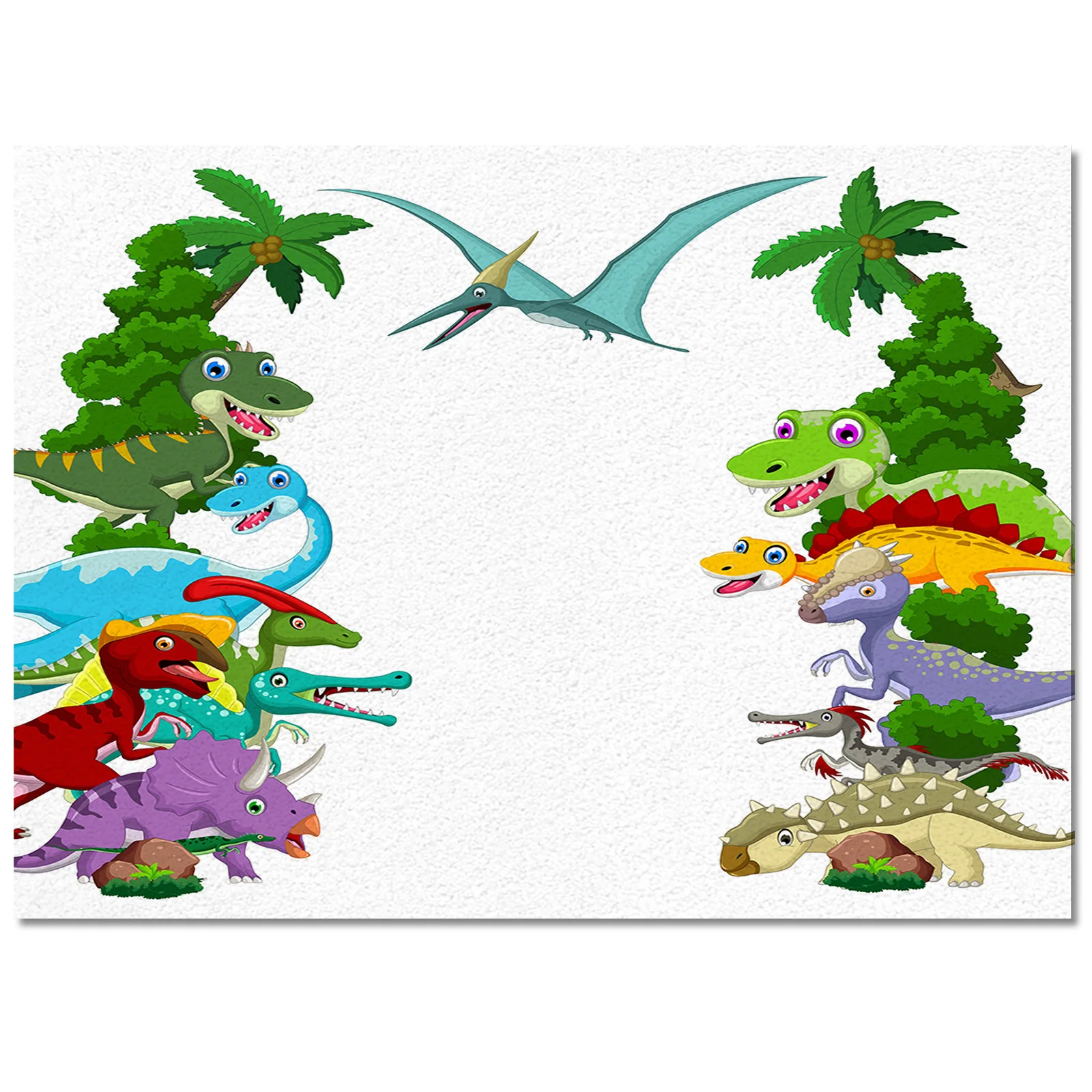 Dinosaur Pterodactyl Grove Coconut Tree Carpet Area Rug Children's Room Living Room Bedroom Home Play Decoration Large Floor Mat