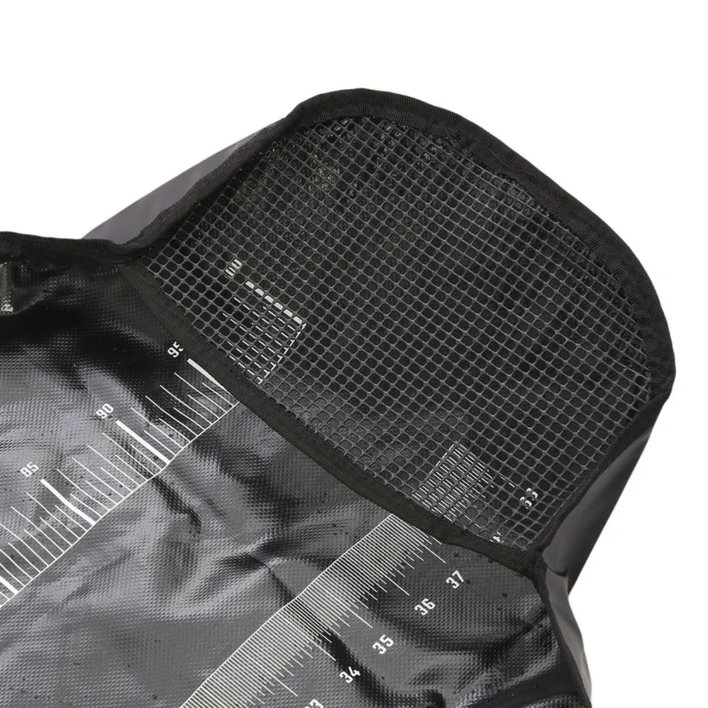 Breathable Foldable Fish Bag with Measuring Scale Built into Frame for Freshwater and Saltwater Fishing Conditions