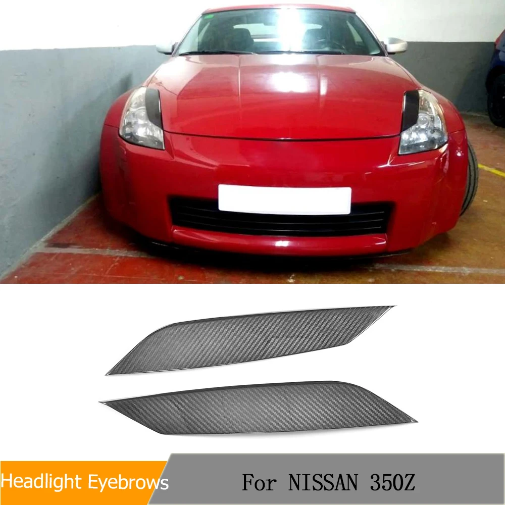 

Накладки на веки для фар из углеродного волокна для Nissan 350Z, наклейка на передний бампер, накладка на ресницы 2003, 2004, 2005, 2006