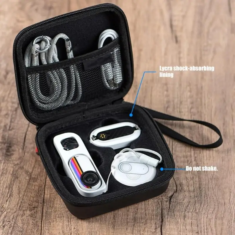 

Hard Shell Carrying Case For GO 3S Thumb Camera Shell With Double Zip Wrist Strap & Carabiner Perfect For Outdoor 896C