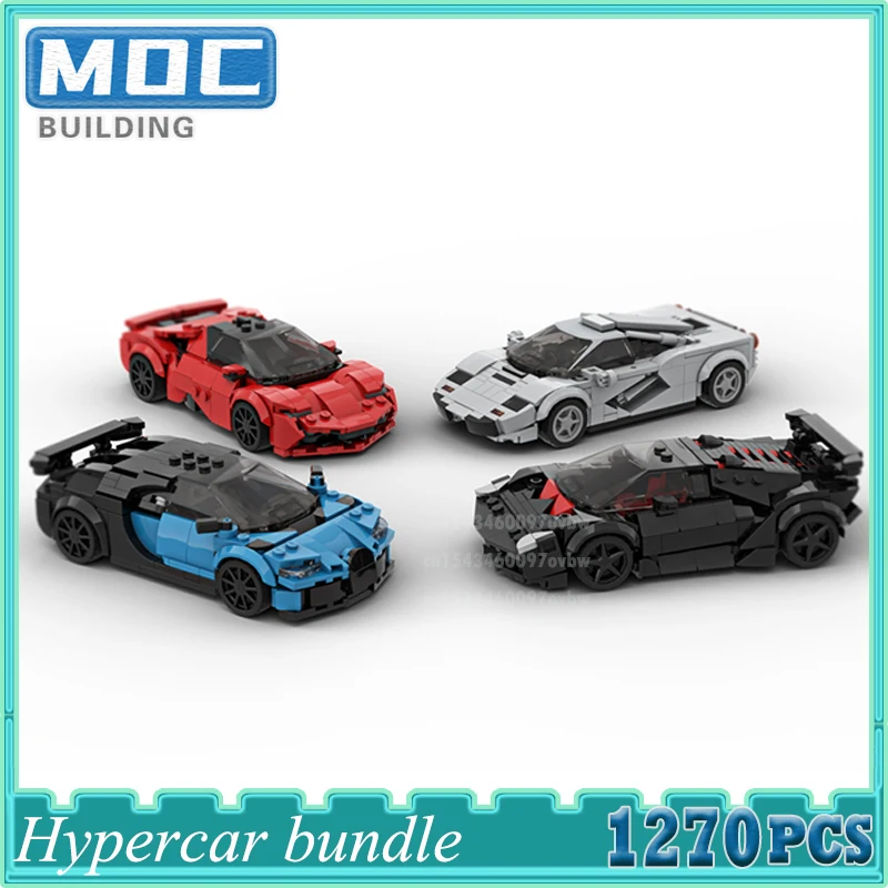 Racing Car Roadster MOC Building Blocks Hypercar Bundle Sport Model Classic Technology Bricks Display Collection Toys Gifts