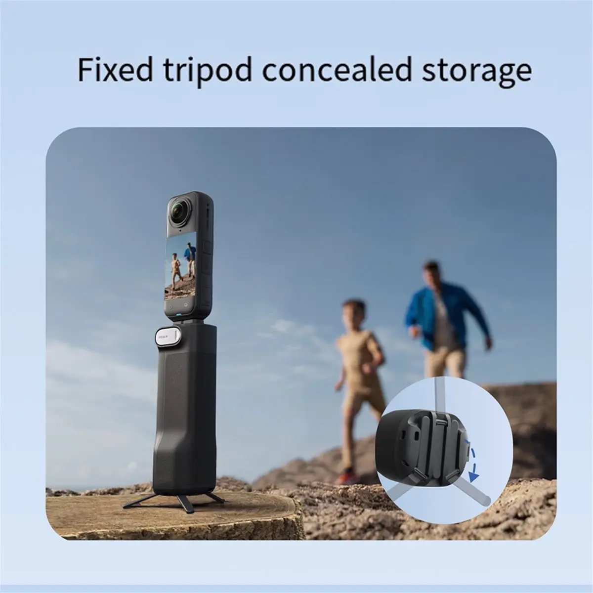 Foldable Utility Handle Palm-Sized Grip Desk Tripod Stand Support for X5 X4 Accessories Stable Holder