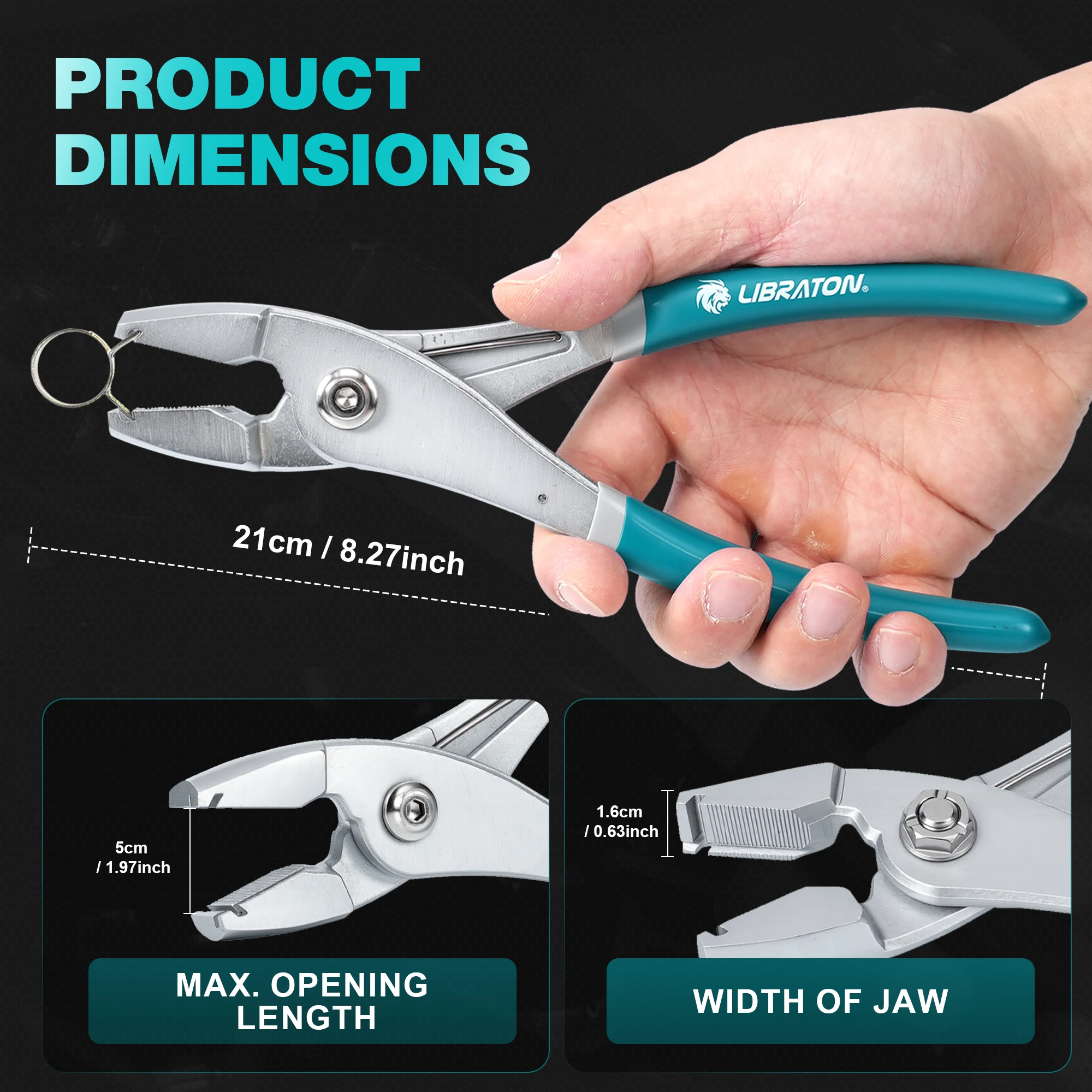 LIBRATON 1PC Multi-Angle Hose Clip Clamp Pliers Ear Stepless Clamp Worm Drive Fuel Water Hose Pipe Clamps Clips Car Repair Tool
