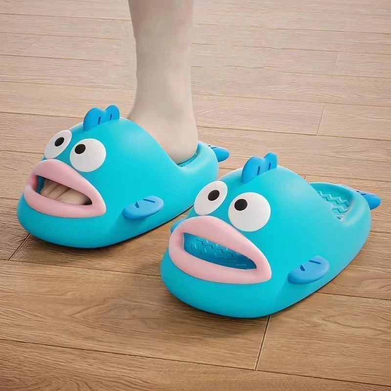 Sanrio Hangyodon Slippers Cartoon Kawaii Anti-slip And Wear-resistant EVA Sandals Anime Boys And Girls Indoor Children\'s Shoes