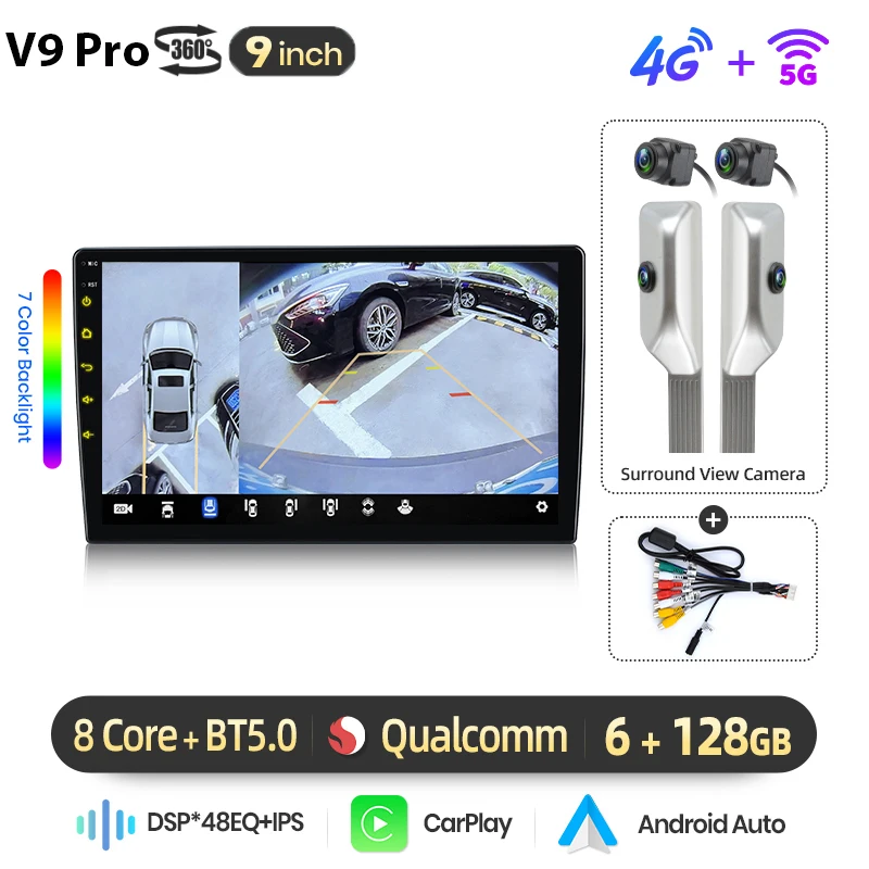 Junsun draadloze CarPlay Android autoradio voor Peugeot 207 2006-2015 GPS navigatie 8-core DSP RDS BT radio Italië service