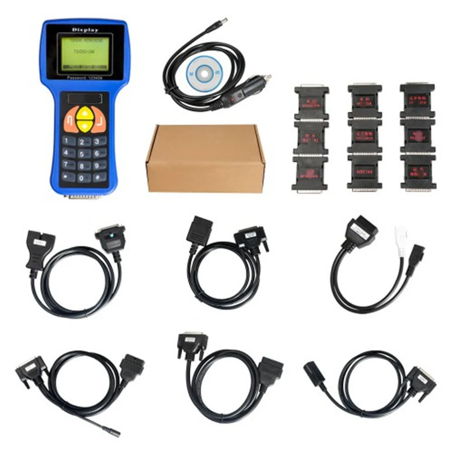 Car Diagnostic Programmer Tool For T300 V23.9 Main Unit Auto Transponder Key Decoder Blue/Black English Spanish