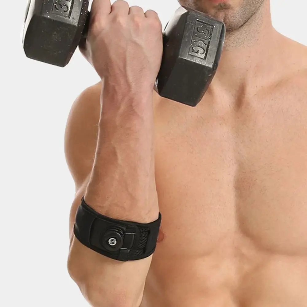 

Knob Adjustable Arm Support Band Built-in Silicone Pad Pressurized Tennis Elbow Brace Breathable Cushioning Golf Elbow Strap