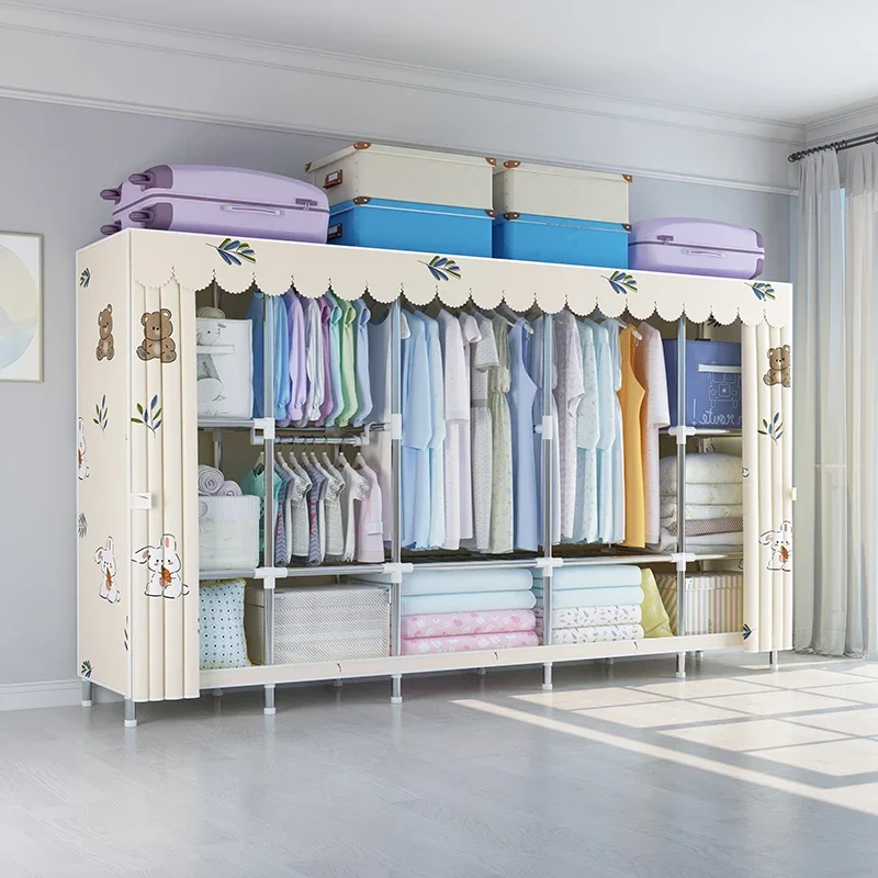 

'Bedroom Furniture Assemble Portable Clothes Storage Organizer Cloth Fabric Armoire Cabinet