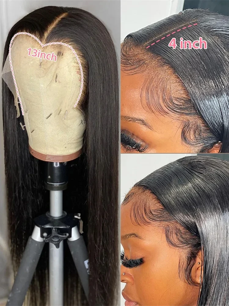 Sophia-Perruque Lace Front Wig Naturelle Lisse, Cheveux Humains, 13x4, 13x6, HD, Transparente, en Solde, pour Femme Africaine