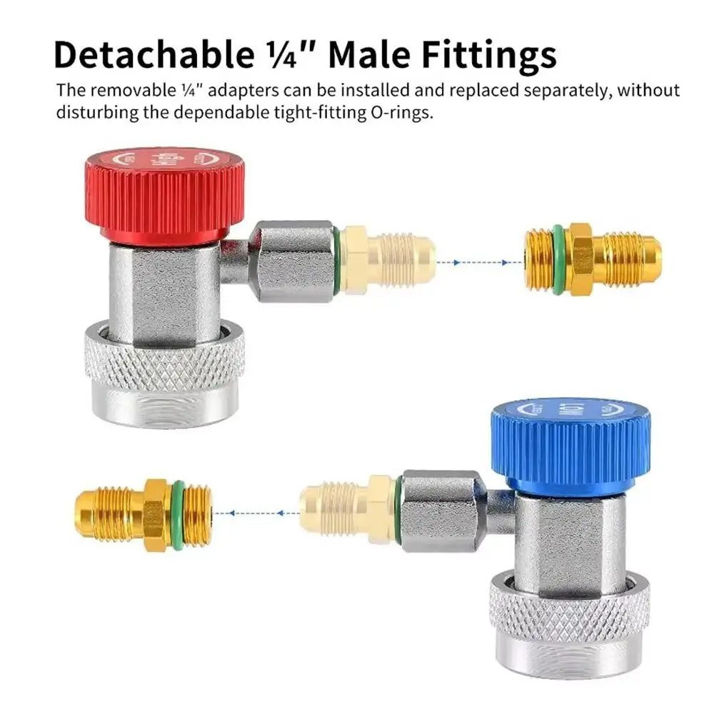 

Durable Alloy Car Quick Coupler Connector Adjustable R134A H/L Brass Plating Adapter Aluminium Car Accessories Manifold Gauge
