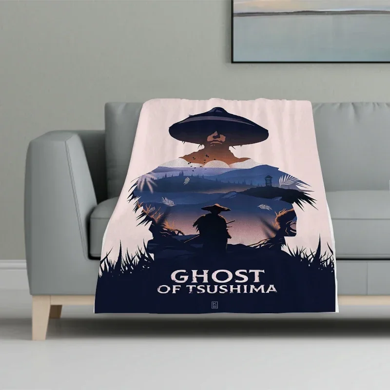 

Game Ghost Tsushima Sofa Baby Blankets Bedspreads Bedspread The Bed Warm Winter Baby Blanket Furry Knee Throws Camping