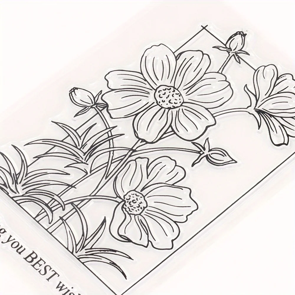 Bloom Flowers Rubber Clear Stamps Diy Scrapbooking Photo Album Decoration Card Making Material Journal Vintage Transparent Stamp