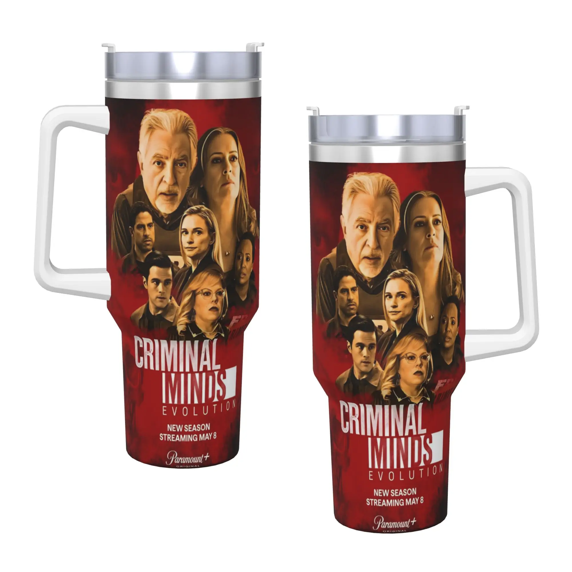 Vaso Térmico de Acero Inoxidable de 40 oz de Criminal Minds Spencer Reid, Taza para Camping, Aislada para Bebidas Calientes, Leche, Té, Agua