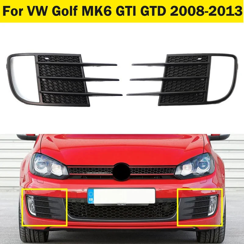 

Подходит для VOLKSWAGEN GOLF VI MK6 2008.10-2013, автомобильный аксессуар, передний бампер, боковая решетка, противотуманная фара, крышка рамки