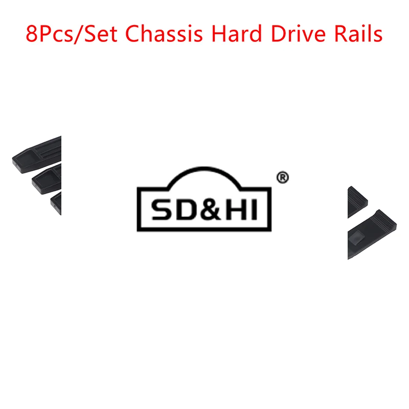 4 Pairs Black Chassis Hard Drive Mounting Desktop Hard Disk Bracket Computer Cooler Mounting Rail HDD Shelf Slider