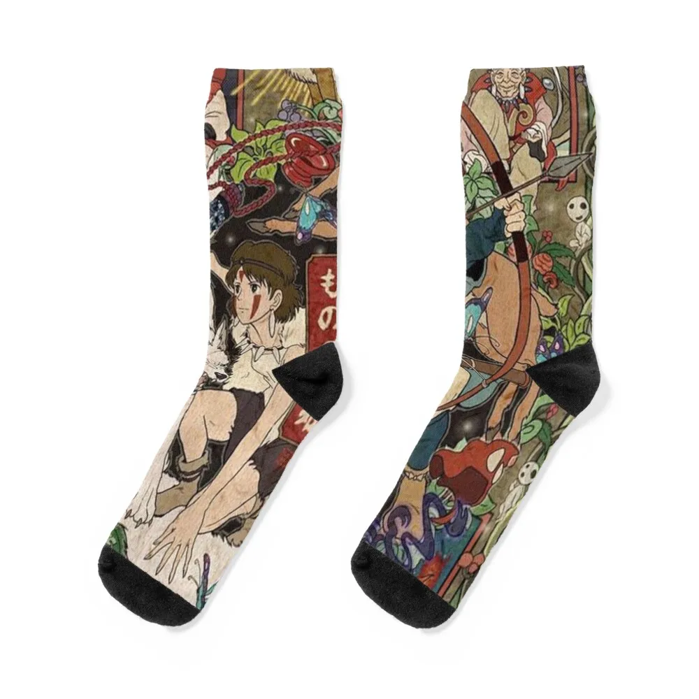 

princess mononoke Socks new year sheer professional running loose Men Socks Luxury Brand Women's