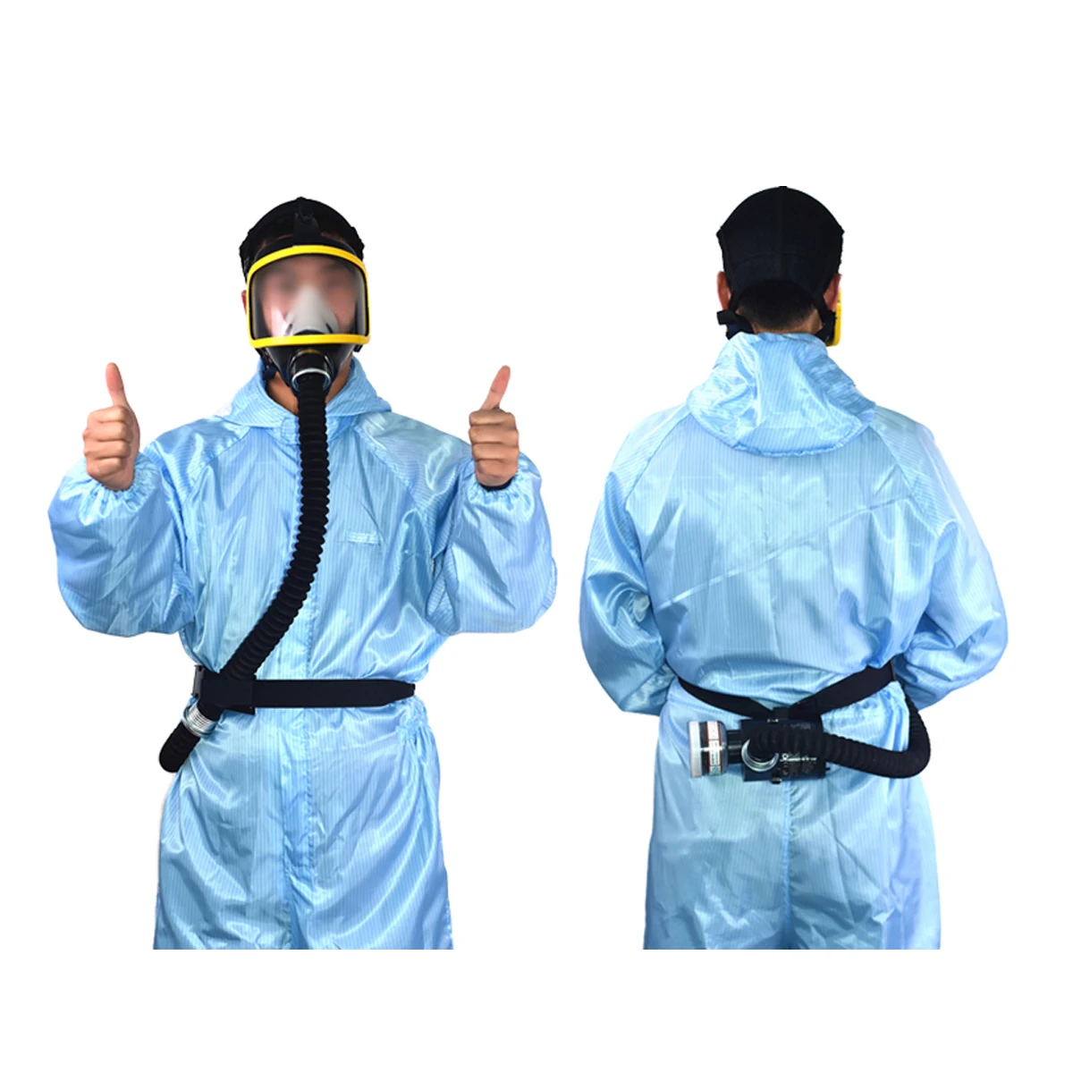 قناع تنفس كهربائي واقٍ مزود بتدفق ثابت، قناع تنفس لكامل الوجه، مستلزمات السلامة في مكان العمل، نظام تنفس