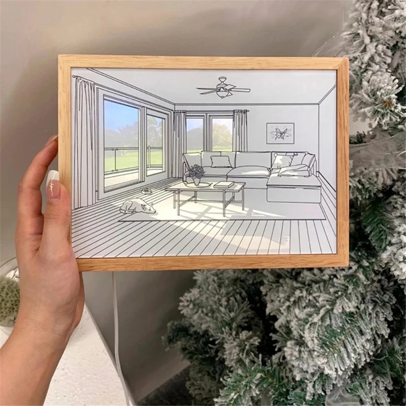 Wall Lamp Painting LED INS USB Button Painting Table Light Decoration Creative Night Lamp Gift Atmosphere Wall Lighting Painting