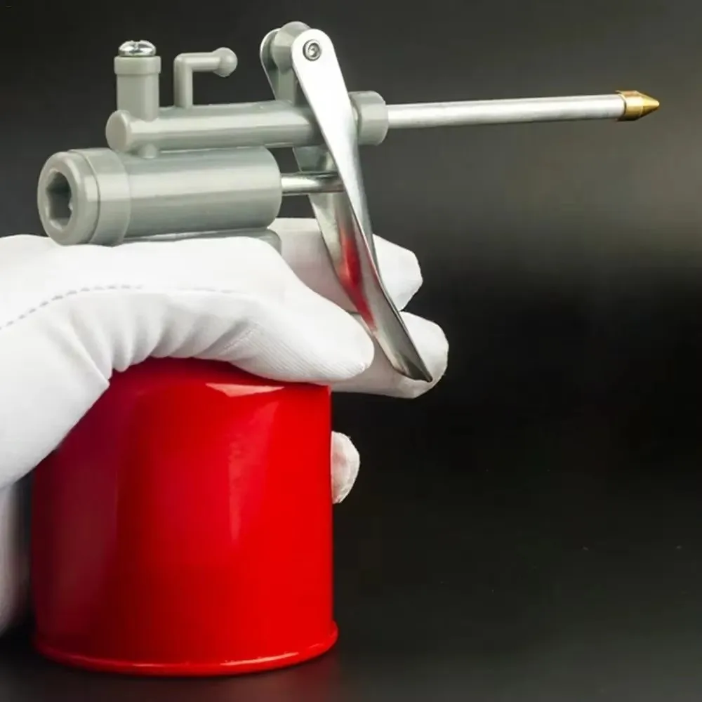 Tool 250ml Oil Can Red Spout Design High Pressure Pump Oiler High Pressure Thumb Pump Grease Oiler Car Repair