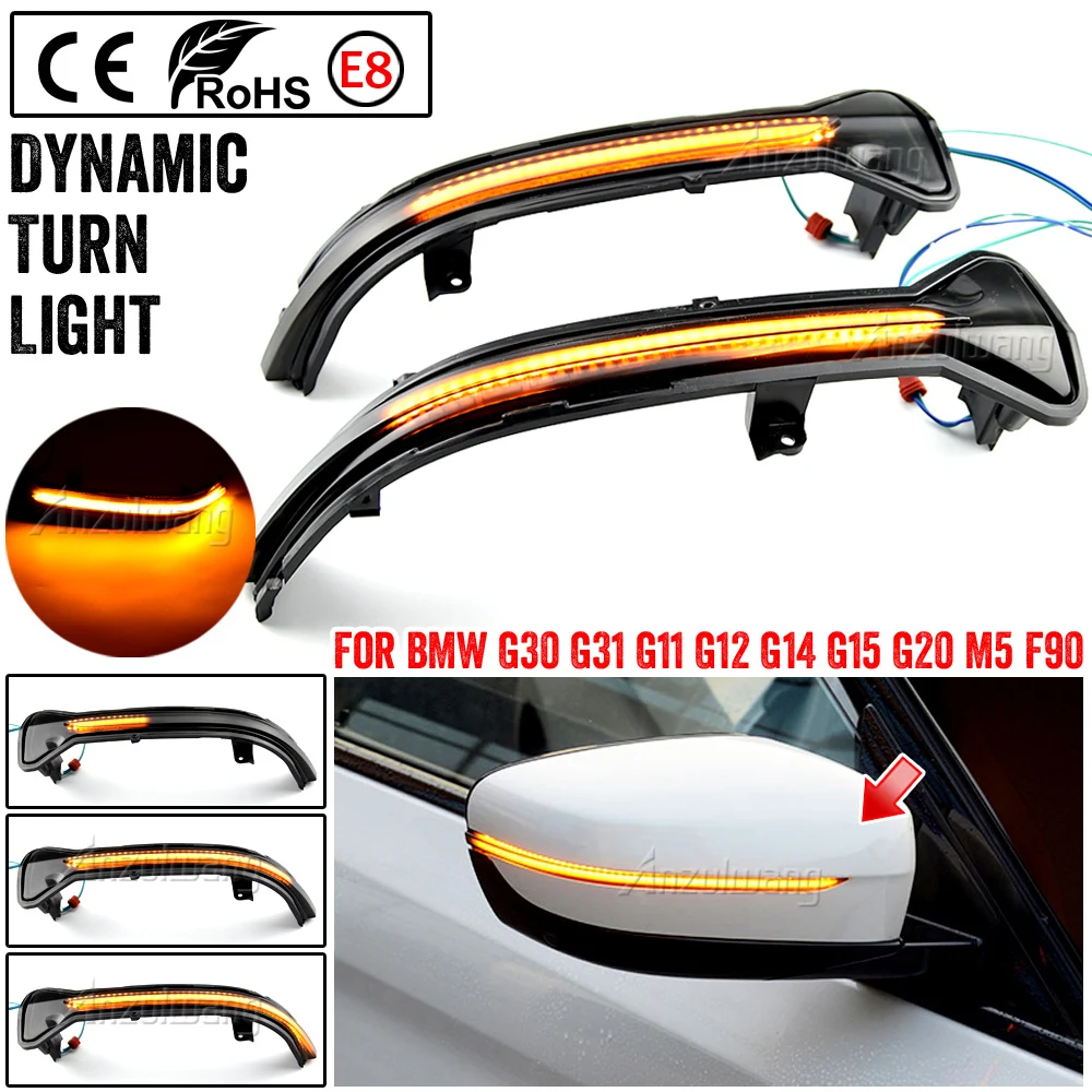 LED Dynamic Turn Signal Side Mirror Sequential Light Lamp For BMW G38 G12 G20 G30 G31 G14 G15 G11 G12 M5 F90 5 6 7 8 3 Series