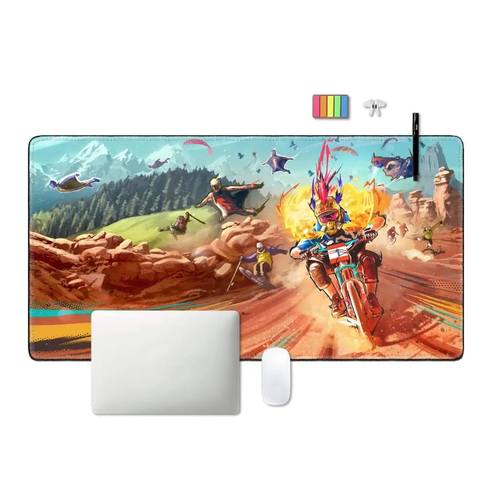 900x400mm Gaming Speed Keyboard Pad Riders Republic Mousepad New Mousepad XXL Rubber Carpet Locked Edge Mouse Mat Game Accessory