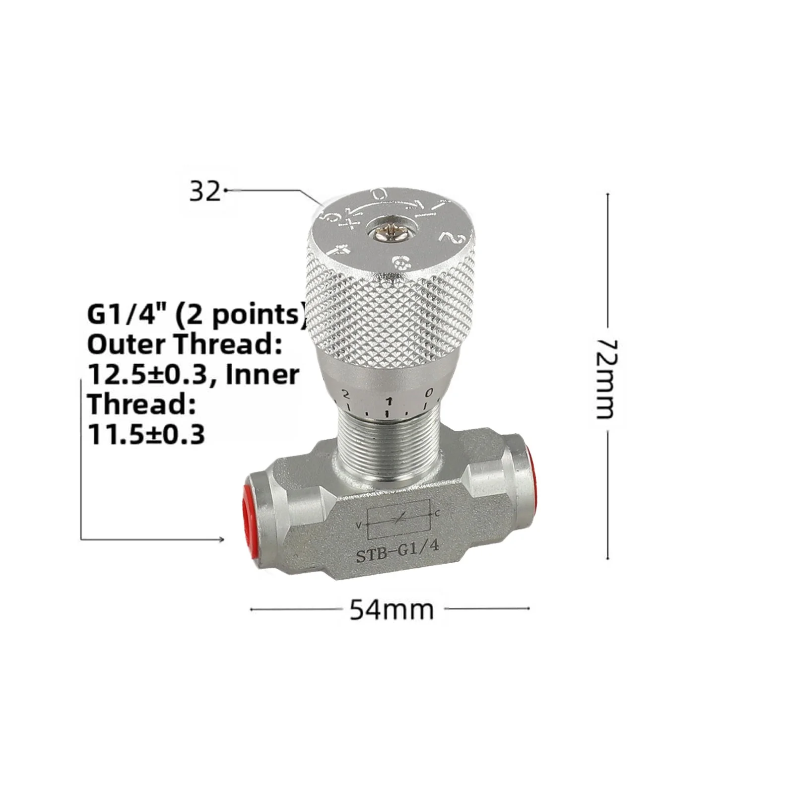 G1/4 Two Way Throttle Valve For 0.8 To 2 Ton Excavator Hydraulic System Flow Control 30L/min 40MPa Regulator For EngineeringTool