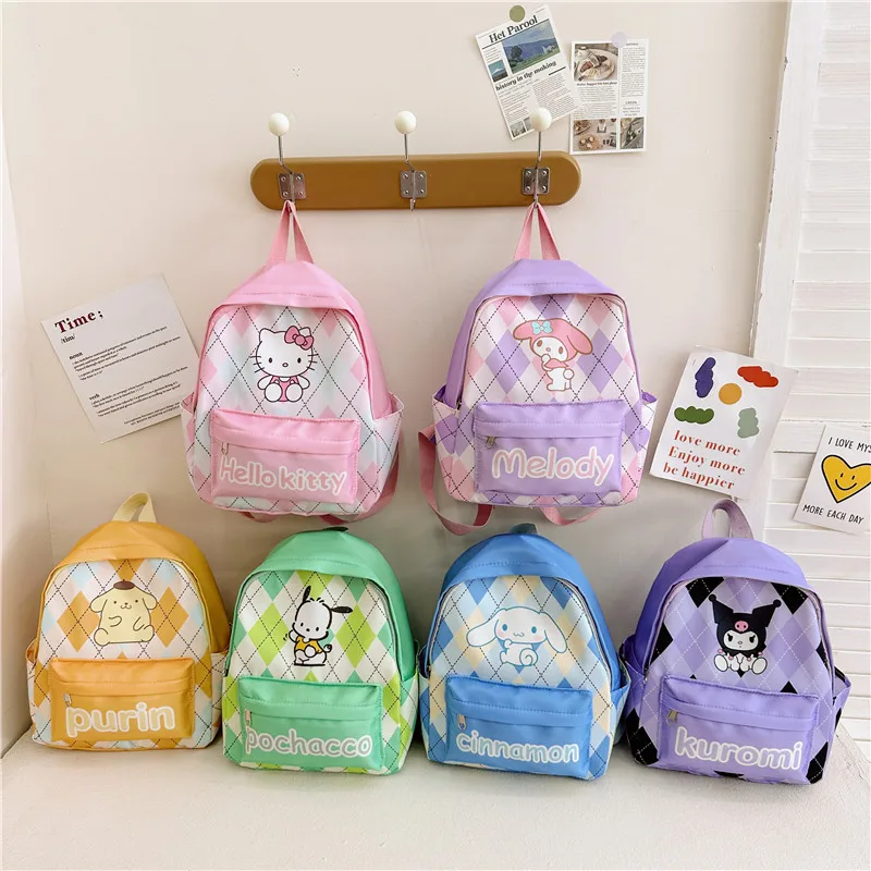 New Anime Sanrioed Shoulder Bag Cinnamoroll Kuromi Hello Kitty Melody Children Backpack Cartoon Cute School Bag Gift for Friend