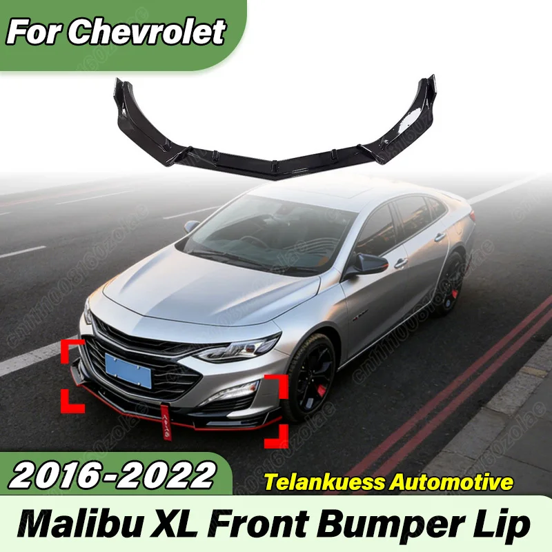 For Chevrolet Malibu XL 2016 2017 2018 2019 2020 2021 2022 Automobile Front Bumper Lip Sports Racing Front Chin Spoiler Body Kit