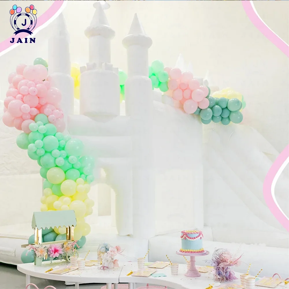 Commercial Grade Pastel Color Wedding Bounce House Inflatable Jumping White Bouncy Castle Palace Bouncy Castle for Event, Party