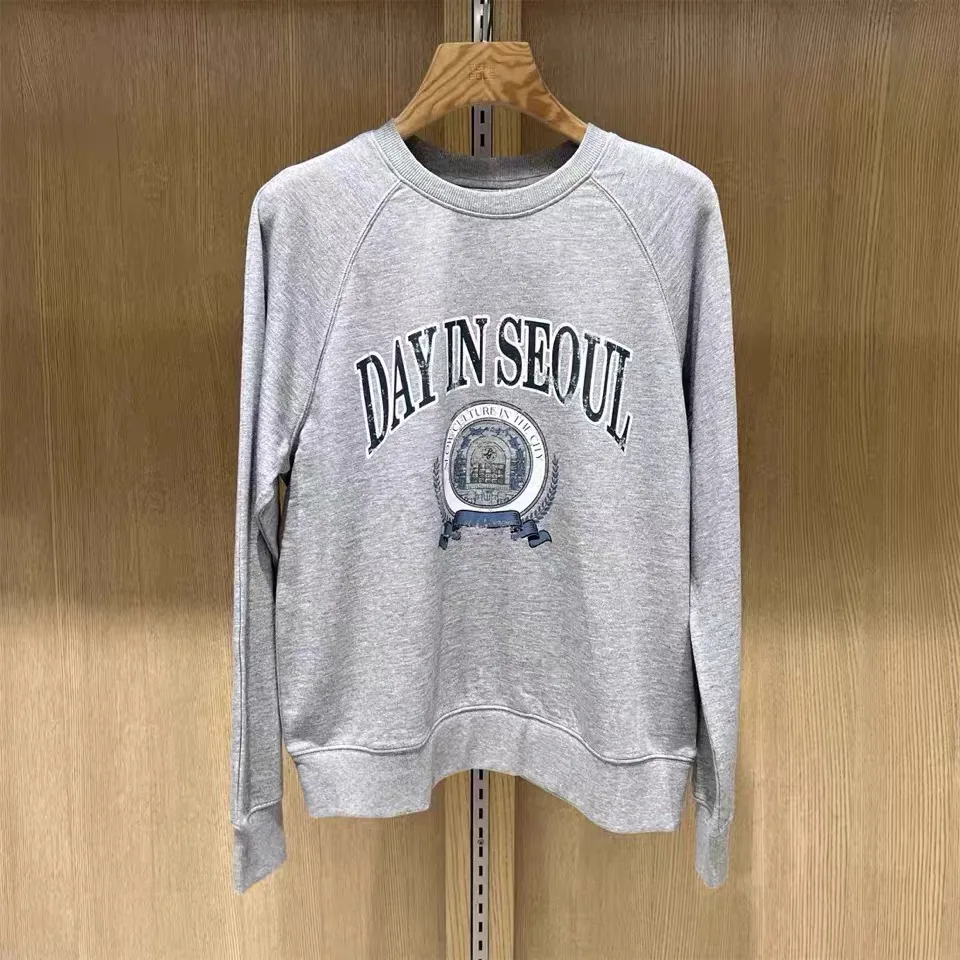 Sudadera de algodón suave con queso de limón, camiseta redonda con estampado de letras Ne, ajuste holgado, cómoda e informal, ropa de viaje