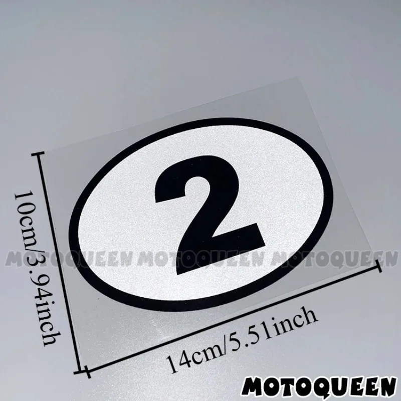 1Pc Reflective Oval Racing Number 1-9 Waterproof Vinyl Sticker for Motorcycle Tank & Car Door