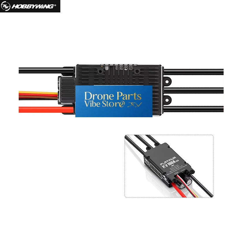 Drone PartsHobbyWing Platinum HV 180A SBEC V5 ESC 6-14S Brushless Speed Controller For 550-700 RC Helicopter Fixed-wing