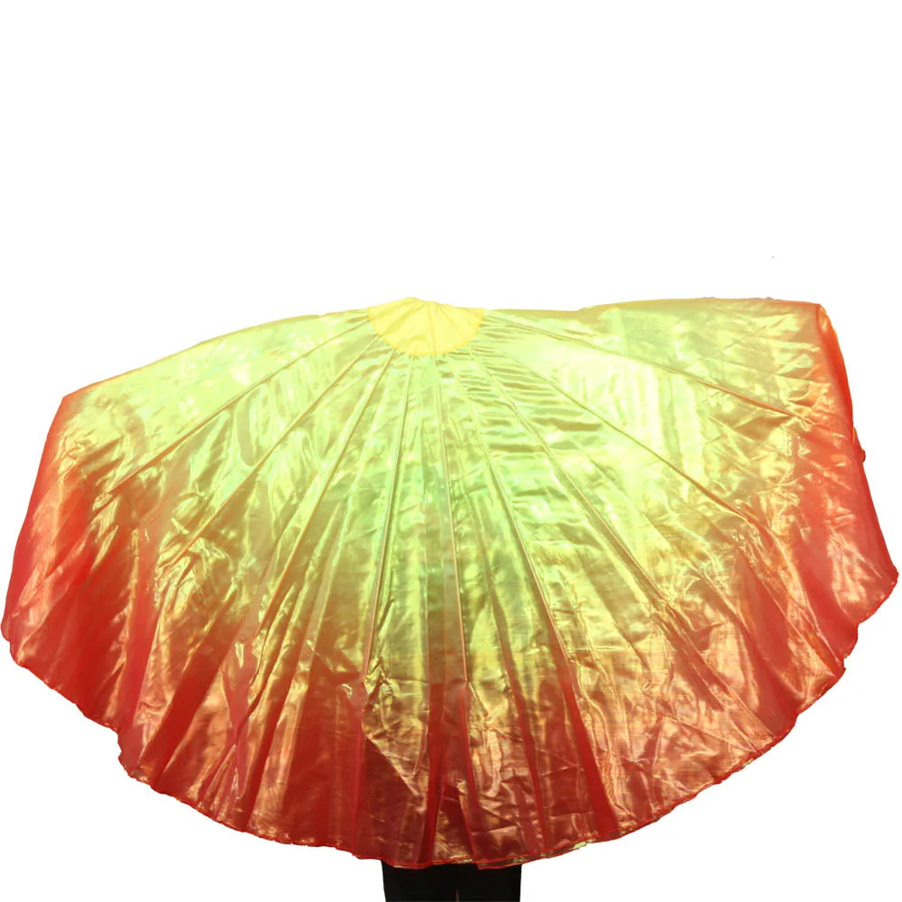 Color Yarn Material Symphony Dance Fan Opening Dance Cartilaginous Fishbone Fan Double Layer Gradient Stage Performance Props