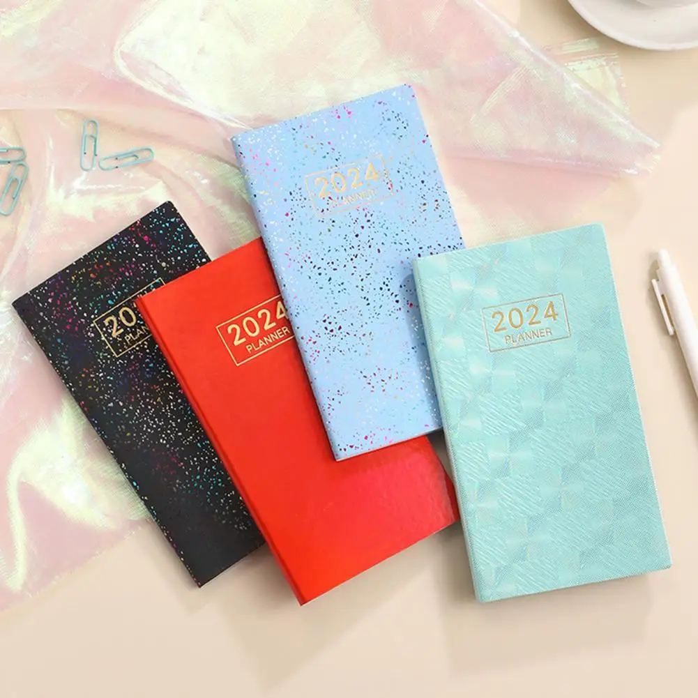 مخطط ورق سميك أنيق ، مخطط إنجليزي ، غلاف جلد صناعي ، ورق مقاوم للحبر ، دفتر اليومية ، مذكرات الطالب ، A6 ، 2024