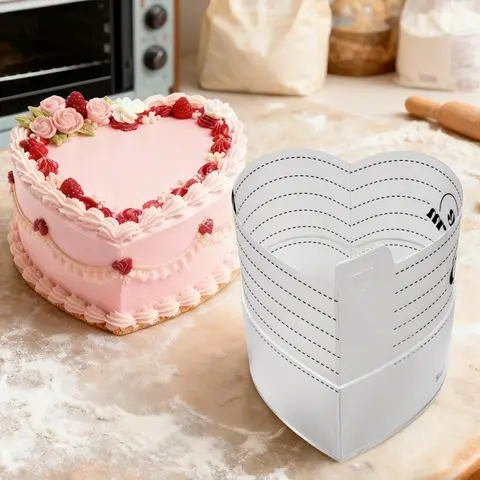 Adjustable Heart Shaped Cake Ring Mold Retractable Fondant Tools Mousse Cake Ring Acrylic Circle Baking Ring Cake Tools